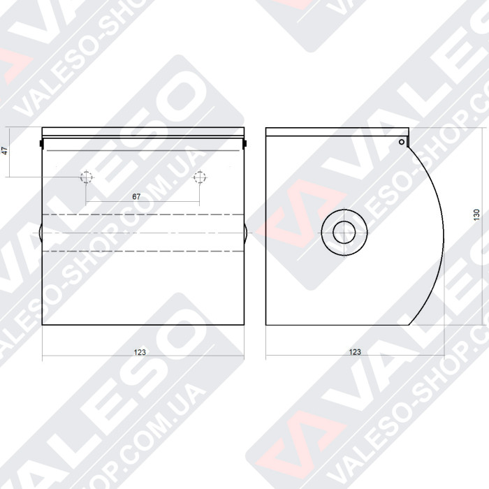 Valeso K12 chrome - closed wall-mounted toilet paper holder with spindle