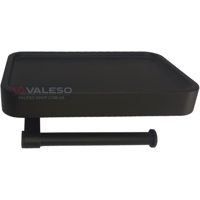 NSA 153 black|Wall-mounted toilet paper holder with shelf
