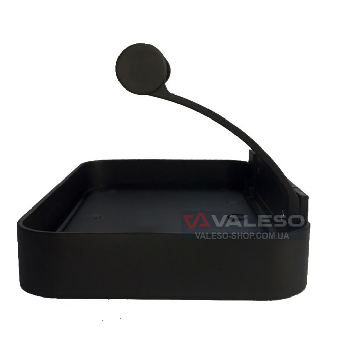NSA 153 black|Wall-mounted toilet paper holder with shelf