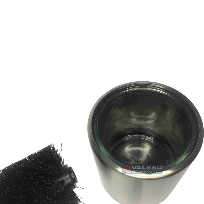 Valeso AS 338 - toilet brush with glass container in a stainless steel housing