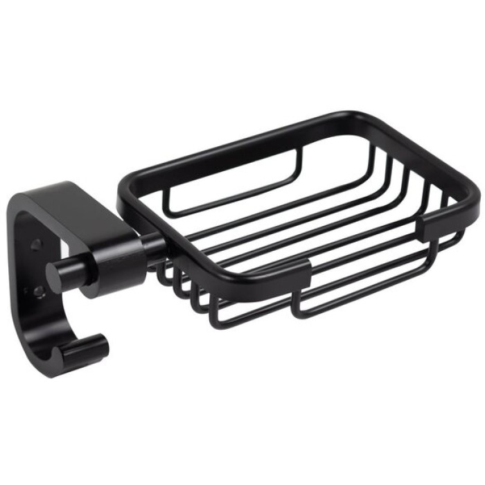 Мильниця Valeso 5502-1 PL чорна – настінна з гачком для аксесуарів