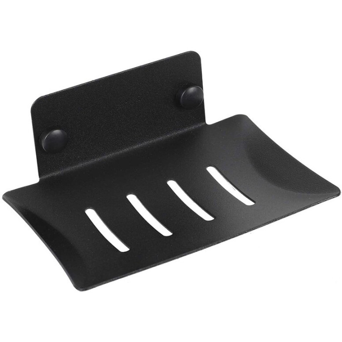 Мильниця Valeso S018 чорна – проста настінна мильниця з нержавіючої сталі