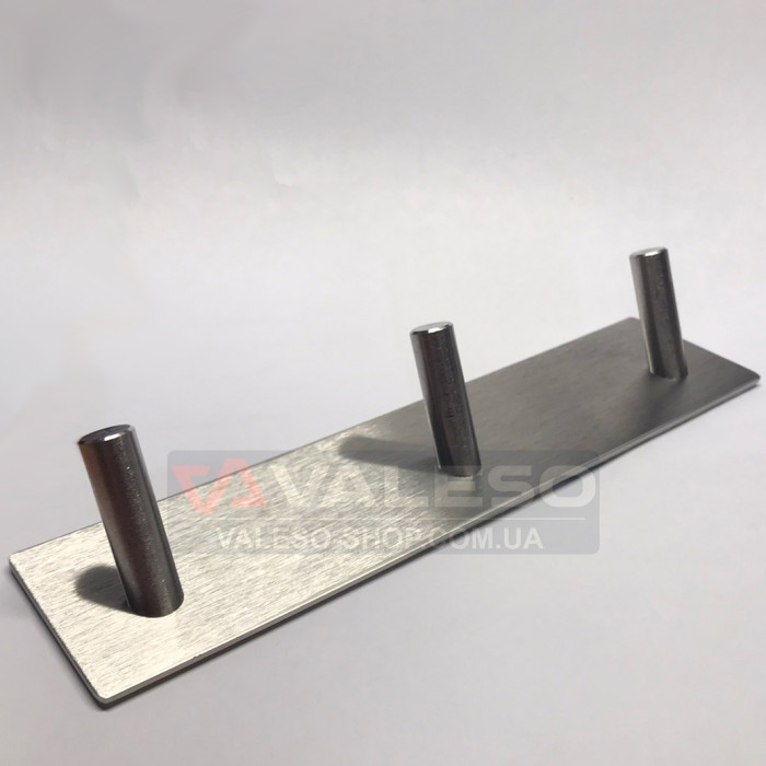 Valeso 331 Gb - вішалка для ванної або кухні на три гачки; установка без отворів на клейку основу