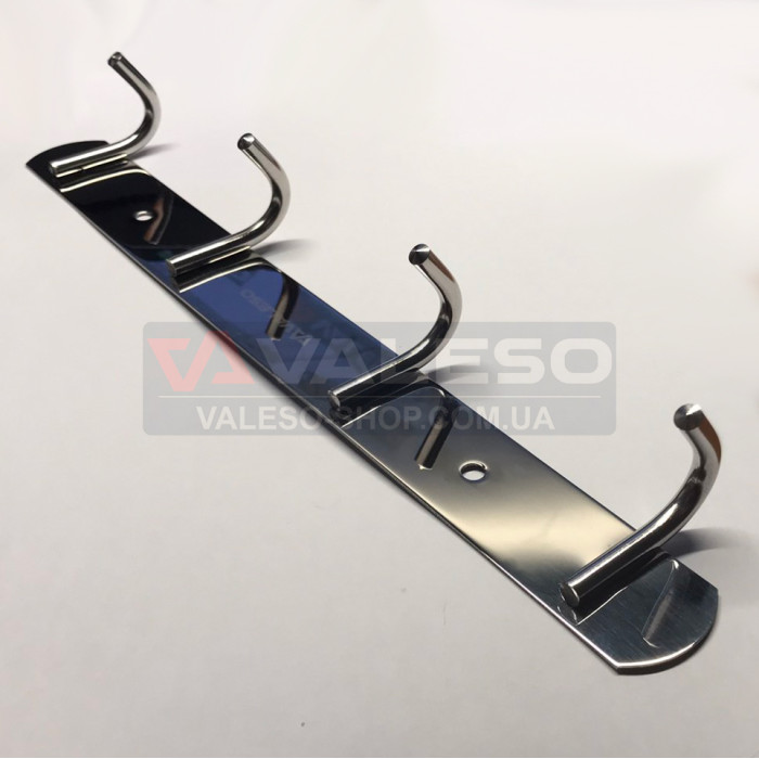 Valeso FT1 - настінна вішалка з нержавіючої сталі на 4 гачки для ванної