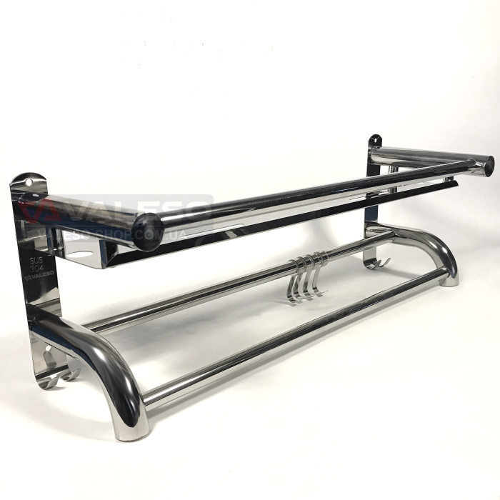 Towel shelf Valeso NSM 015 made of stainless steel with hanger and bar