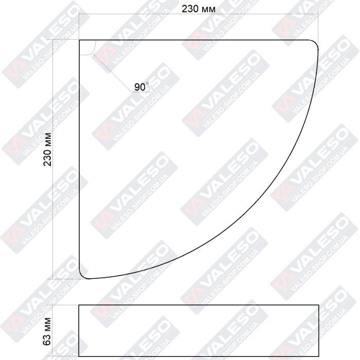 Valeso 2202-1-9 Gb - corner wall-mounted stainless steel shelf for bathroom