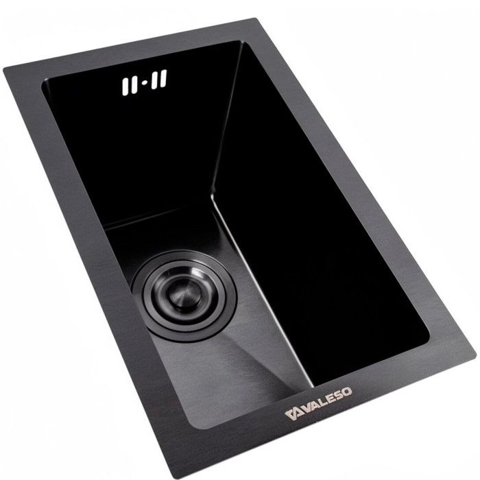 Valeso Handmade 25x40 (3.0/0.8) PVD Black — compact kitchen sink, 25 cm wide