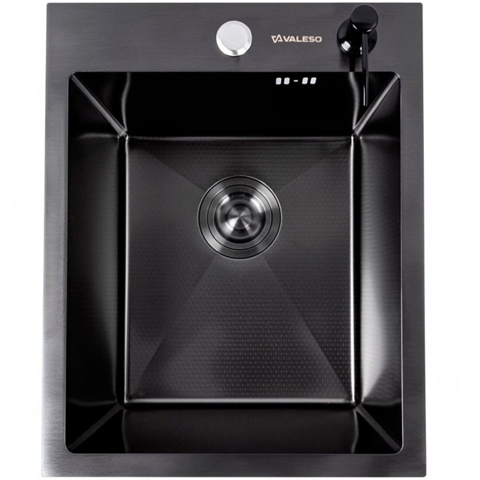 Valeso Handmade 40x50 (3.0/0.8) PVD Black Decor — 40 cm inset kitchen sink