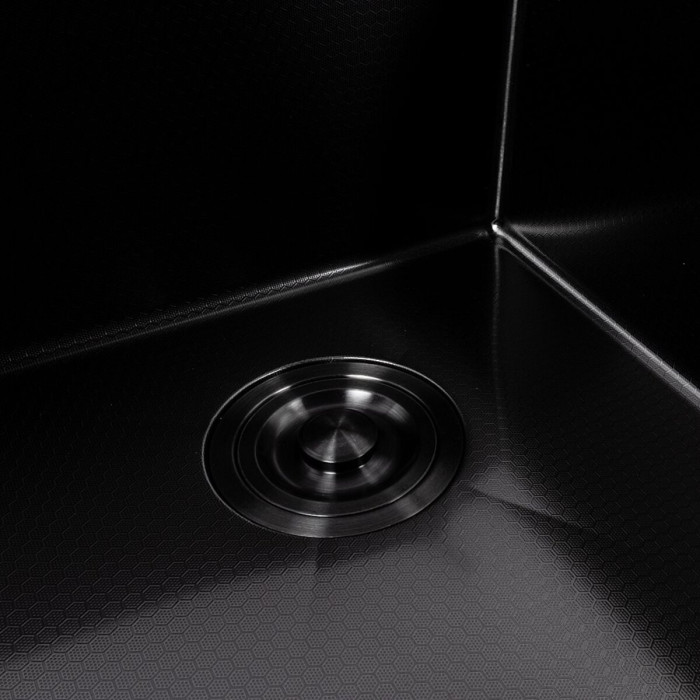 Valeso Handmade 40x50 (3.0/0.8) PVD Black Decor — 40 cm inset kitchen sink