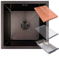 Valeso Handmade 44x44 (3,0/0,8) CM, PVD Black, under countertop