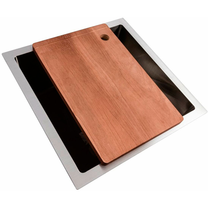 Valeso Handmade 44×44 (3.0/0.8) CM — undercounter sink 44×44 cm made of stainless steel with accessory set