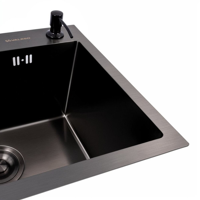 Valeso Handmade 50x40 (3,0/0,8) PVD Black - stainless steel kitchen sink