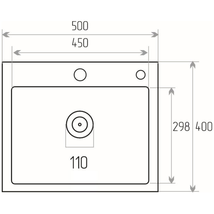 Valeso Handmade 50x40 (3,0/0,8) PVD Black - stainless steel kitchen sink