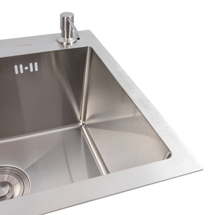 Valeso Handmade 50×40 (3.0/0.8) — narrow 50×40 cm kitchen sink made of 201 stainless steel with dispenser hole
