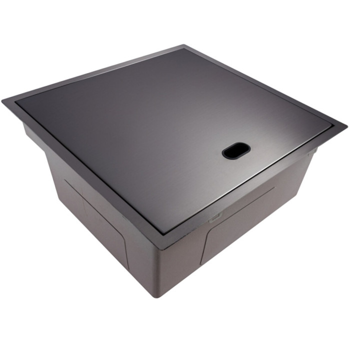Valeso Handmade 50×50 (3.0/0.8) CM, PVD Black, Hidden — 50 cm black hidden kitchen sink with faucet and dispenser
