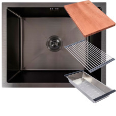 Valeso Handmade 54x44 (3,0/0,8) CM, PVD Black, under countertop