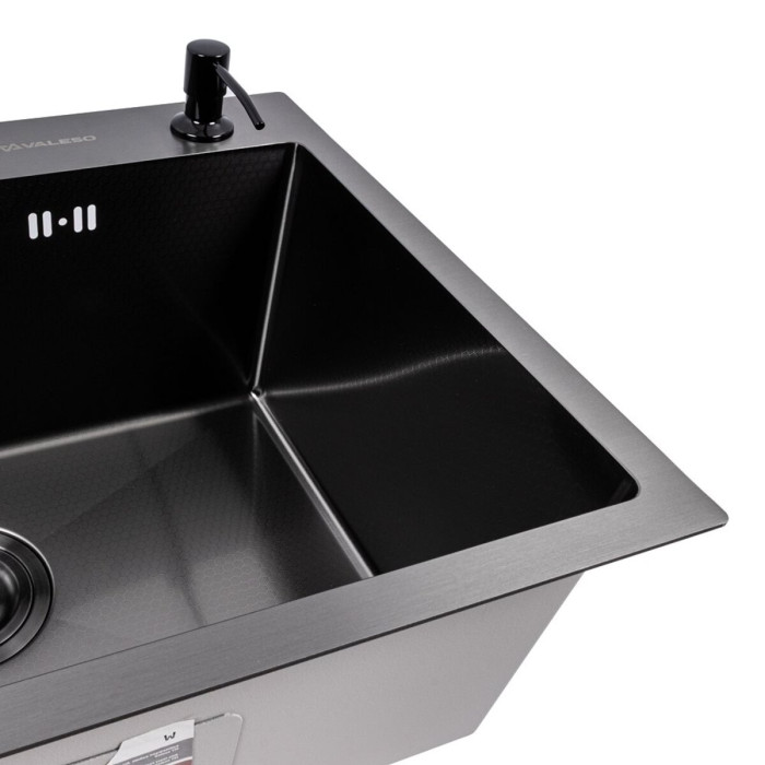 Мойка врезная Valeso Handmade 58x43 (3,0/0,8) PVD Черный декор