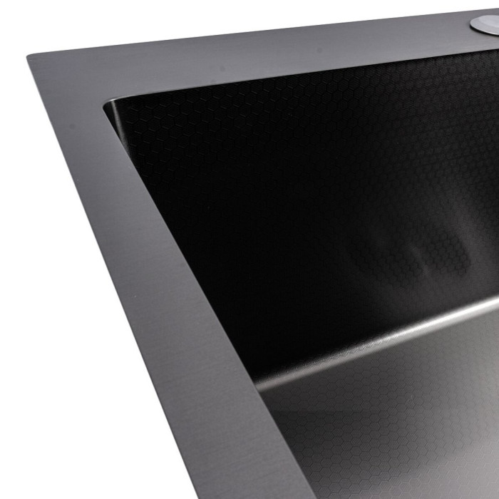 Мойка врезная Valeso Handmade 58x43 (3,0/0,8) PVD Черный декор