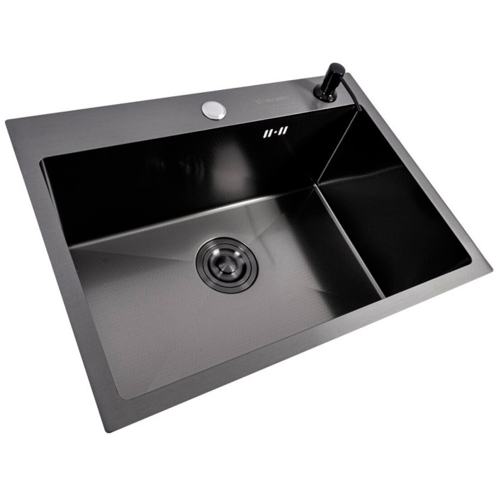 Мойка врезная Valeso Handmade 58x43 (3,0/0,8) PVD Черный декор