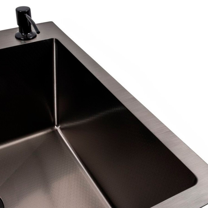 Valeso Handmade 58x43 (3,0/0,8) PVD Black decor inset sink