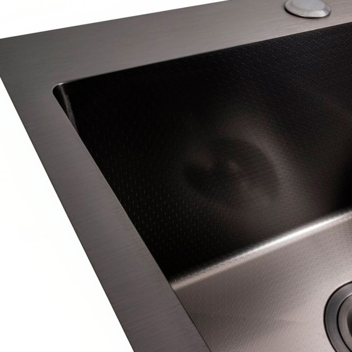 Valeso Handmade 58x43 (3,0/0,8) PVD Black decor inset sink