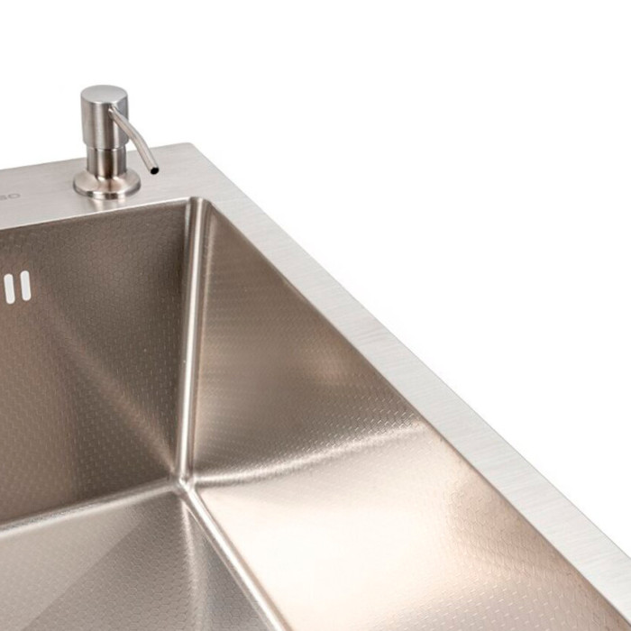 Valeso Handmade 58x43 (3,0/0,8) decor - stainless steel kitchen sink 58 by 43 cm