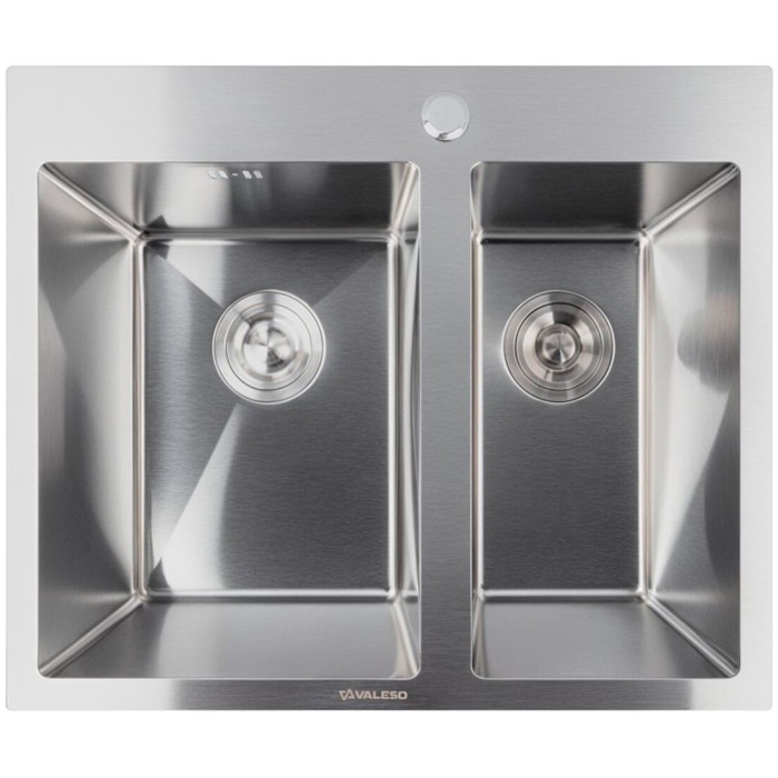 Valeso Handmade 60x50D (3.0/0.8) Double Bowl — 60 cm two-section kitchen sink