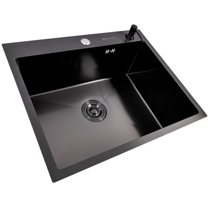 Valeso Handmade 60x50 (3,0/0,8) PVD Чорний декор - врізна мийка 60 на 50 см