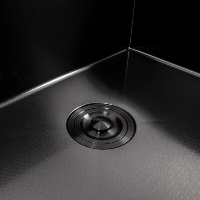 Valeso Handmade 60x50 (3,0/0,8) PVD Чорний декор - врізна мийка 60 на 50 см