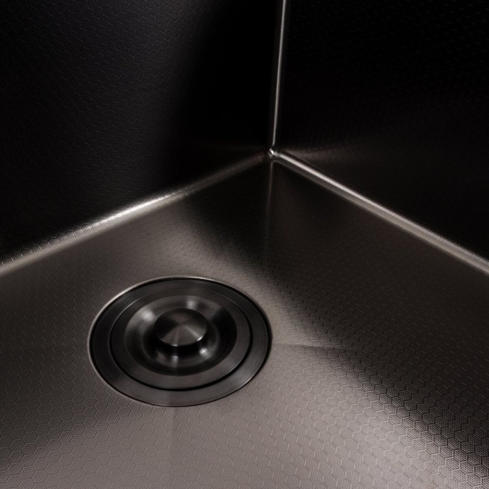 Valeso Handmade 60x50 (3,0/0,8) PVD Black decor - inset sink 60 by 50 cm