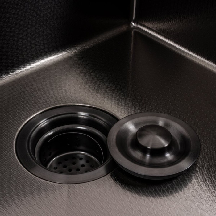 Valeso Handmade 60x50 (3,0/0,8) PVD Black decor - inset sink 60 by 50 cm