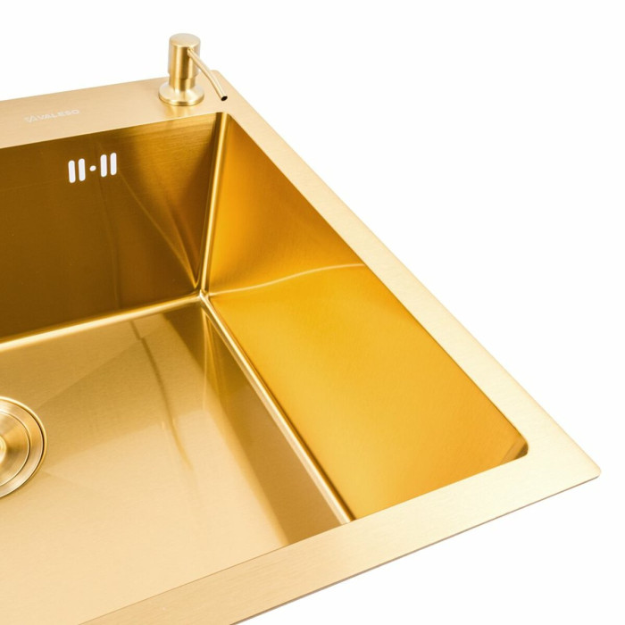 Valeso Handmade 60x50 (3,0/0,8) PVD Gold - мийка нержавіюча 60 см у золотистому кольорі