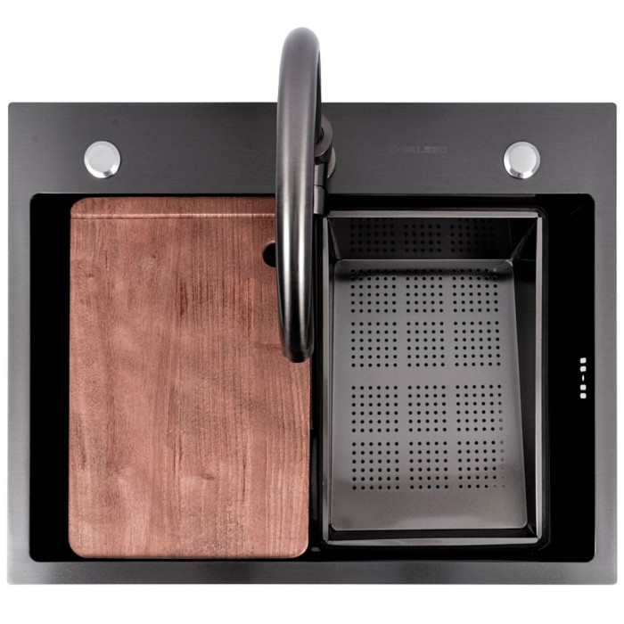 Valeso Handmade 64x50B (3.0/0.8) PVD Black – inset sink 64 cm rectangular