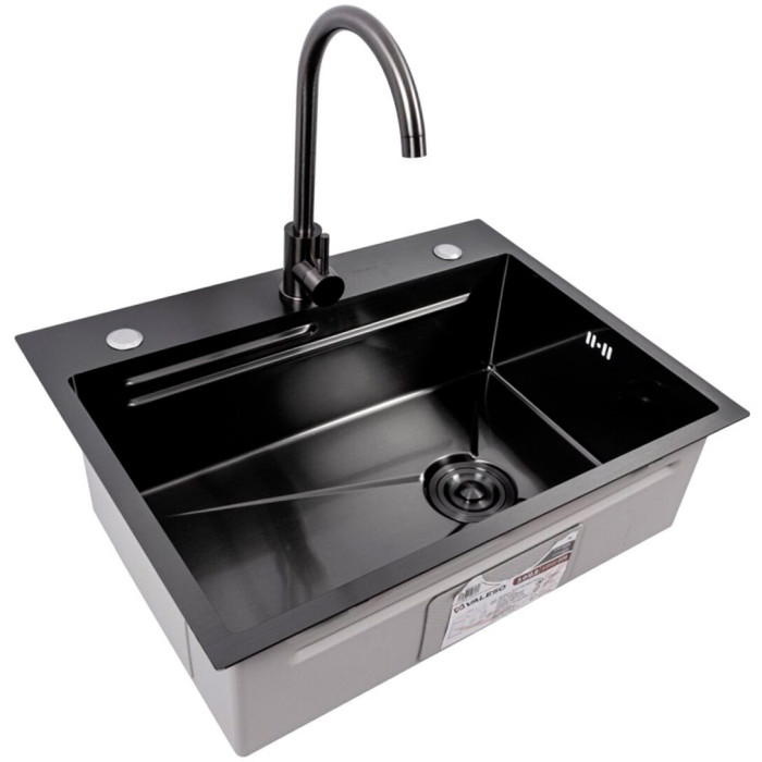 Valeso Handmade 64x50B (3.0/0.8) PVD Black – inset sink 64 cm rectangular