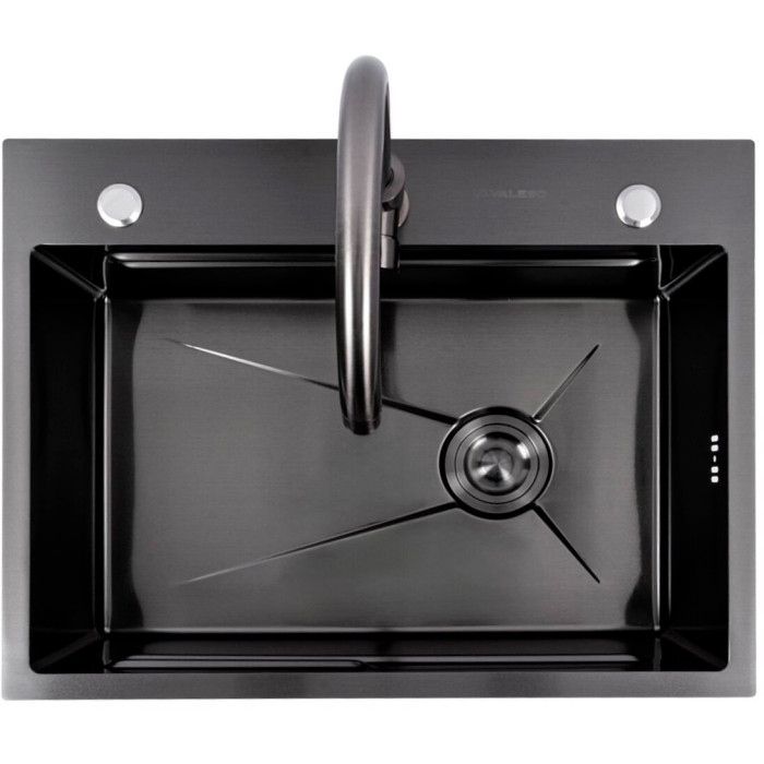 Valeso Handmade 64x50B (3.0/0.8) PVD Black – inset sink 64 cm rectangular
