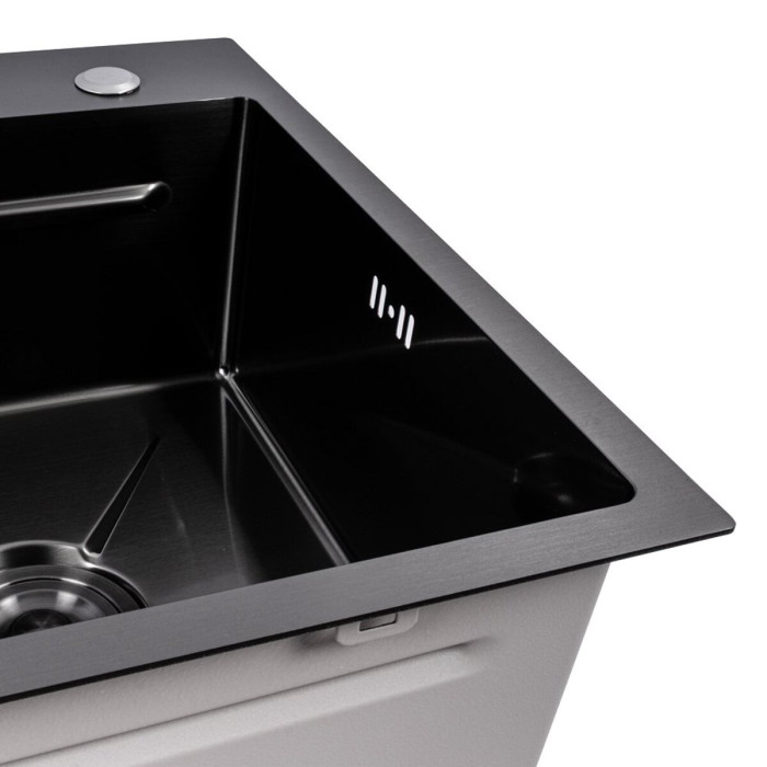 Valeso Handmade 64x50B (3.0/0.8) PVD Black – inset sink 64 cm rectangular