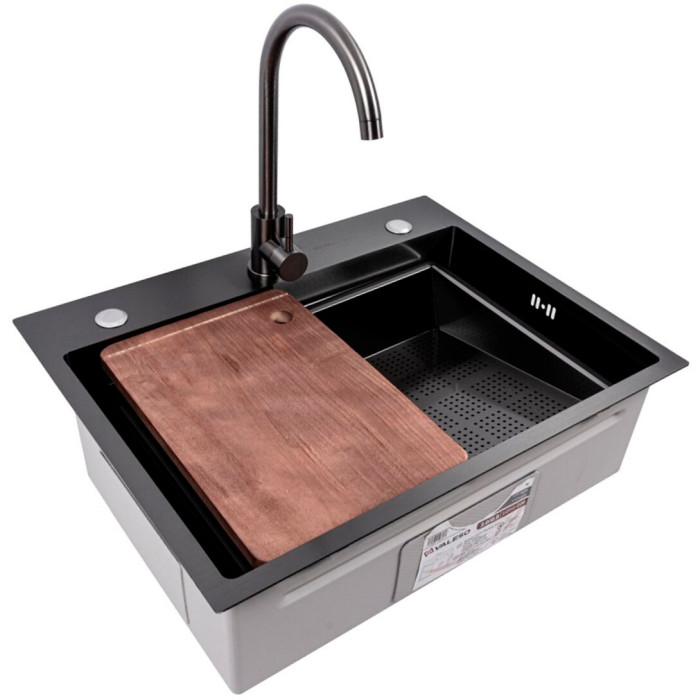 Valeso Handmade 64x50B (3.0/0.8) PVD Black – inset sink 64 cm rectangular