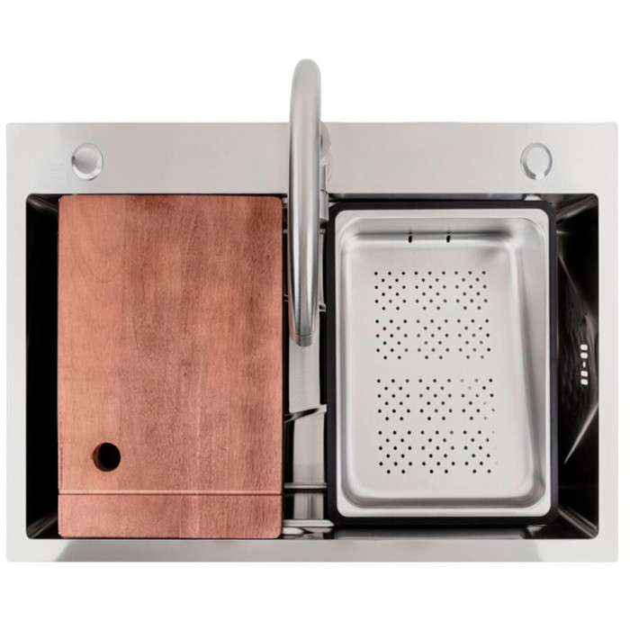 Valeso Handmade 64x50B (3.0/0.8) – metal kitchen sink 64 cm with faucet