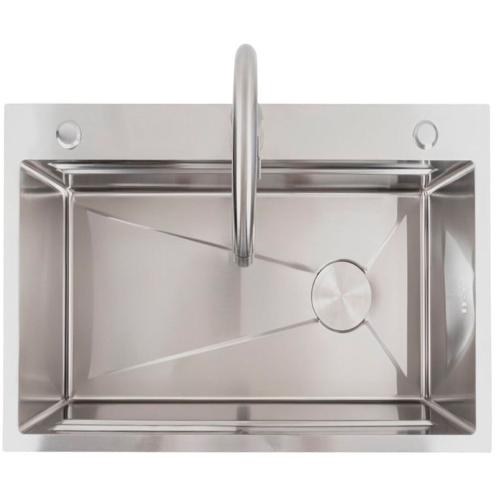 Valeso Handmade 64x50B (3.0/0.8) – metal kitchen sink 64 cm with faucet