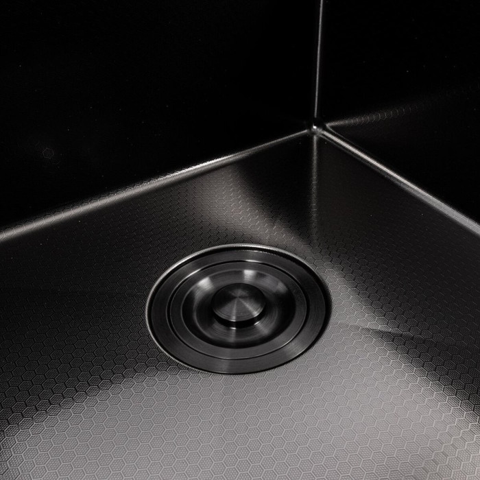 Valeso Handmade 65x50 L (3,0/0,8) СМ, PVD Чорний декор – кухонна мийка чорна сталева