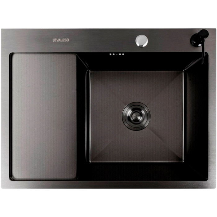 Valeso Handmade 65x50 R (3,0/0,8) CM, PVD Черный декор - мойка 65 см нержавейка для кухни