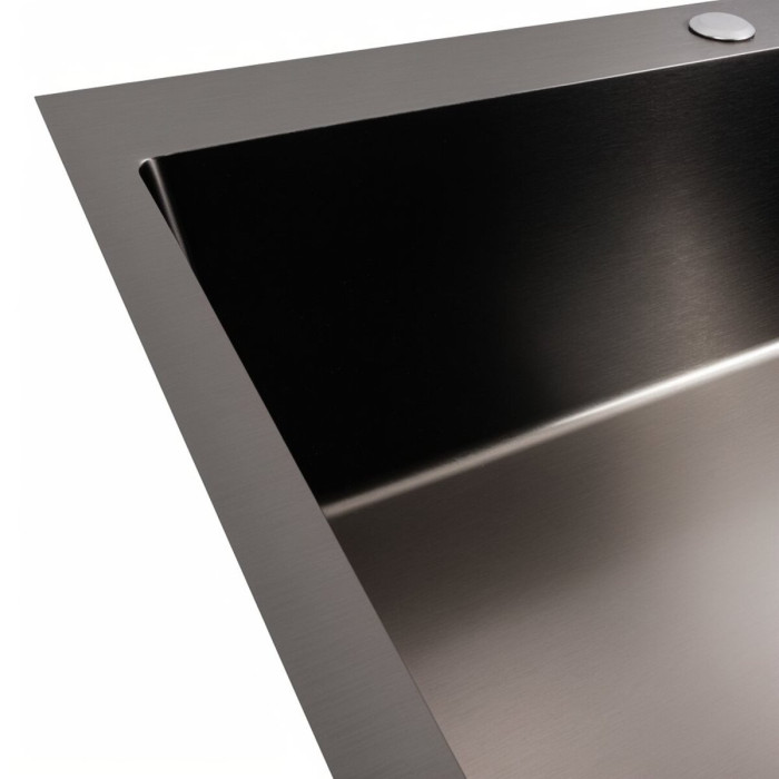 Valeso Handmade 70x50 (3,0/0,8) PVD Чорний - велика мийка 70 на 50 см для кухонної стільниці; чаша глибиною 23 см