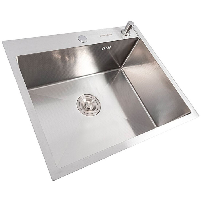 Valeso Handmade 70x50 (3.0/0.8) decor — 70 cm steel kitchen sink without drainer