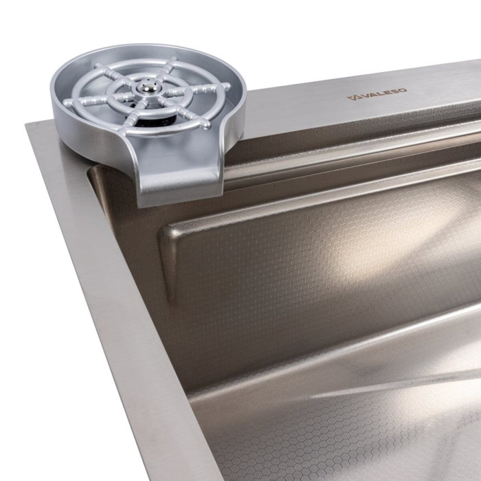 Valeso Handmade 75x45B декор, водоспад – мийка кухонна 75 см зі змішувачем та водоспадом