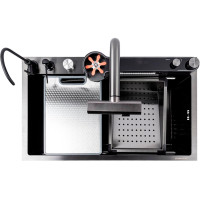 Valeso Handmade 75x45DF PVD Черный декор, водопад