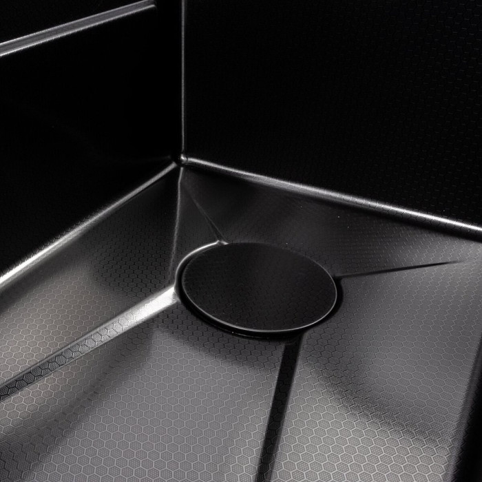 Valeso Handmade 75x45DF PVD Black Decor, waterfall + cascade spout; full set included