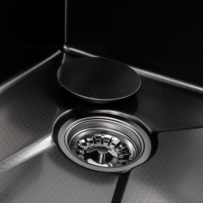 Valeso Handmade 75x45DF PVD Black Decor, waterfall + cascade spout; full set included