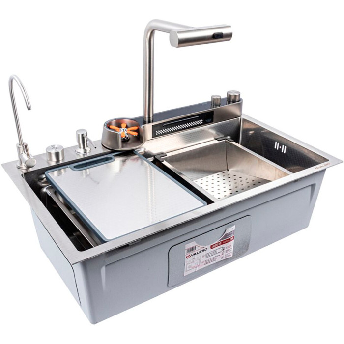 Valeso Handmade 75x45DF decor, waterfall – kitchen station with mixer and waterfall system