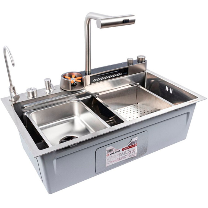 Valeso Handmade 75x45DF decor, waterfall – kitchen station with mixer and waterfall system