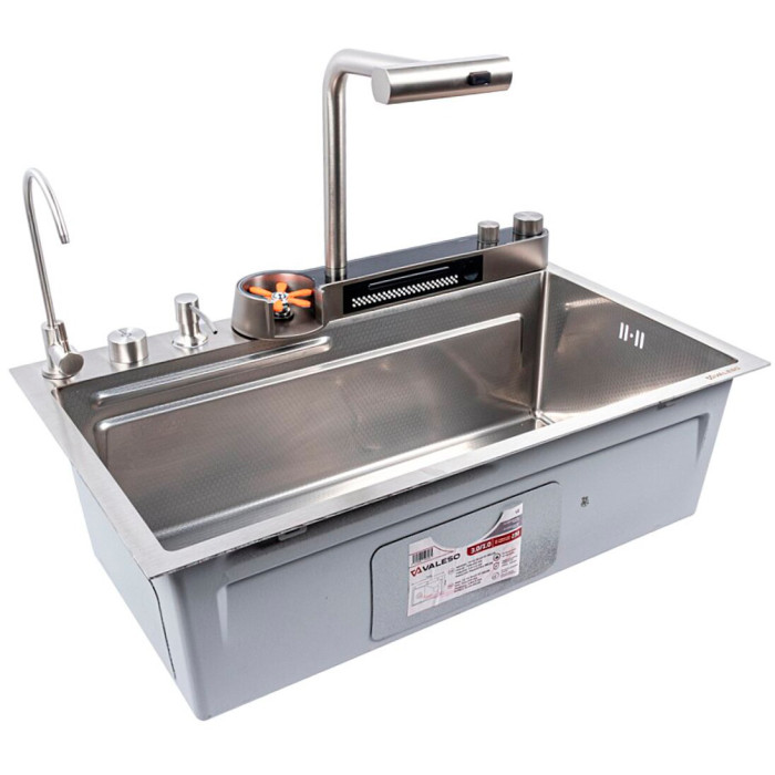 Valeso Handmade 75x45DF decor, waterfall – kitchen station with mixer and waterfall system